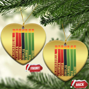 The 7 Principles Of Kwanzaa Christmas Ornament Kinara Candles African Heritage TS11 Heart Gold Print Your Wear