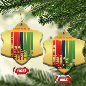 The 7 Principles Of Kwanzaa Christmas Ornament Kinara Candles African Heritage TS11 Snow Flake Gold Print Your Wear