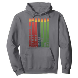 The 7 Principles Of Kwanzaa Hoodie Kinara Candles African Heritage TS11 Charcoal Print Your Wear