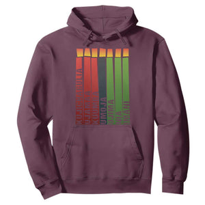 The 7 Principles Of Kwanzaa Hoodie Kinara Candles African Heritage TS11 Maroon Print Your Wear