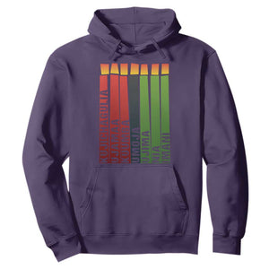 The 7 Principles Of Kwanzaa Hoodie Kinara Candles African Heritage TS11 Purple Print Your Wear