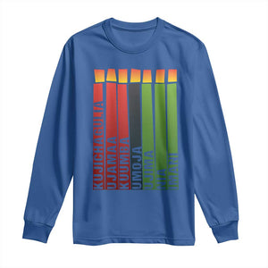 The 7 Principles Of Kwanzaa Long Sleeve Shirt Kinara Candles African Heritage TS11 Royal Blue Print Your Wear