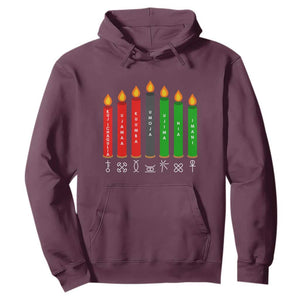 Nguzo Saba Symbols The 7 Principles Of Kwanzaa Hoodie Kinara Candles Symbol TS11 Maroon Print Your Wear