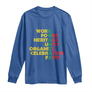 Kwanzaa Long Sleeve Shirt Work Power Heritage Unity Organize Celebration Faith African Heritage TS11 Royal Blue Print Your Wear