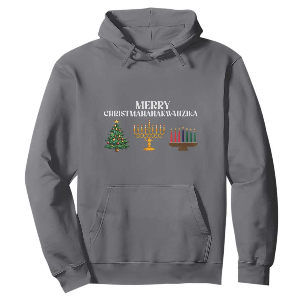 Merry Christmahanakwanzika Hoodie Christmas Hanukkah Kwanzaa TS11 Charcoal Print Your Wear