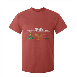 Merry Christmahanakwanzika T Shirt For Kid Christmas Hanukkah Kwanzaa TS11 Red Print Your Wear