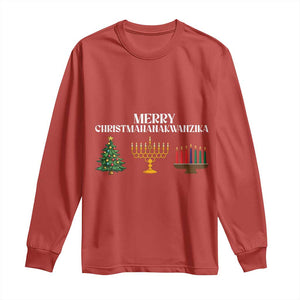 Merry Christmahanakwanzika Long Sleeve Shirt Christmas Hanukkah Kwanzaa TS11 Red Print Your Wear