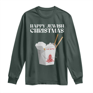 Happy Jewish Christmas Long Sleeve Shirt Chinese Noodle Asian Take Out TS11 Dark Forest Green Print Your Wear