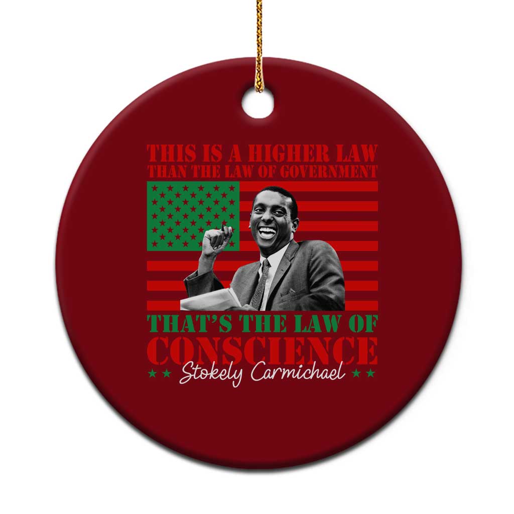Stokely Carmichael Ceramic Ornament That's The Law Of Conscience American Flag TS11 1pc Red Print Your Wear