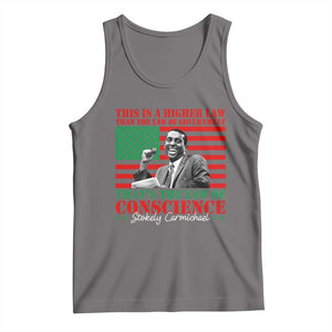 Stokely Carmichael Tank Top That's The Law Of Conscience American Flag TS11 Deep Heather Print Your Wear