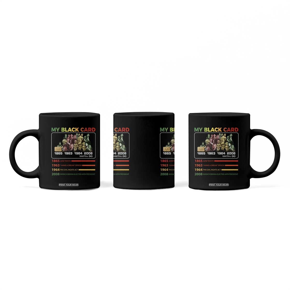 Black History Coffee Mug My Black Card Greatest African American Leaders TS11 Print Your Wear