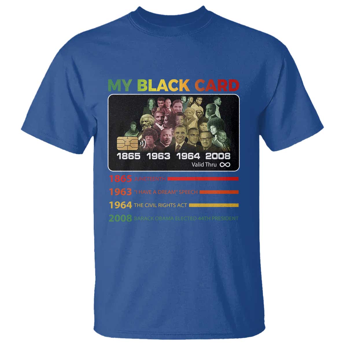 Black History T Shirt My Black Card Greatest African American Leaders TS11 Royal Blue Print Your Wear