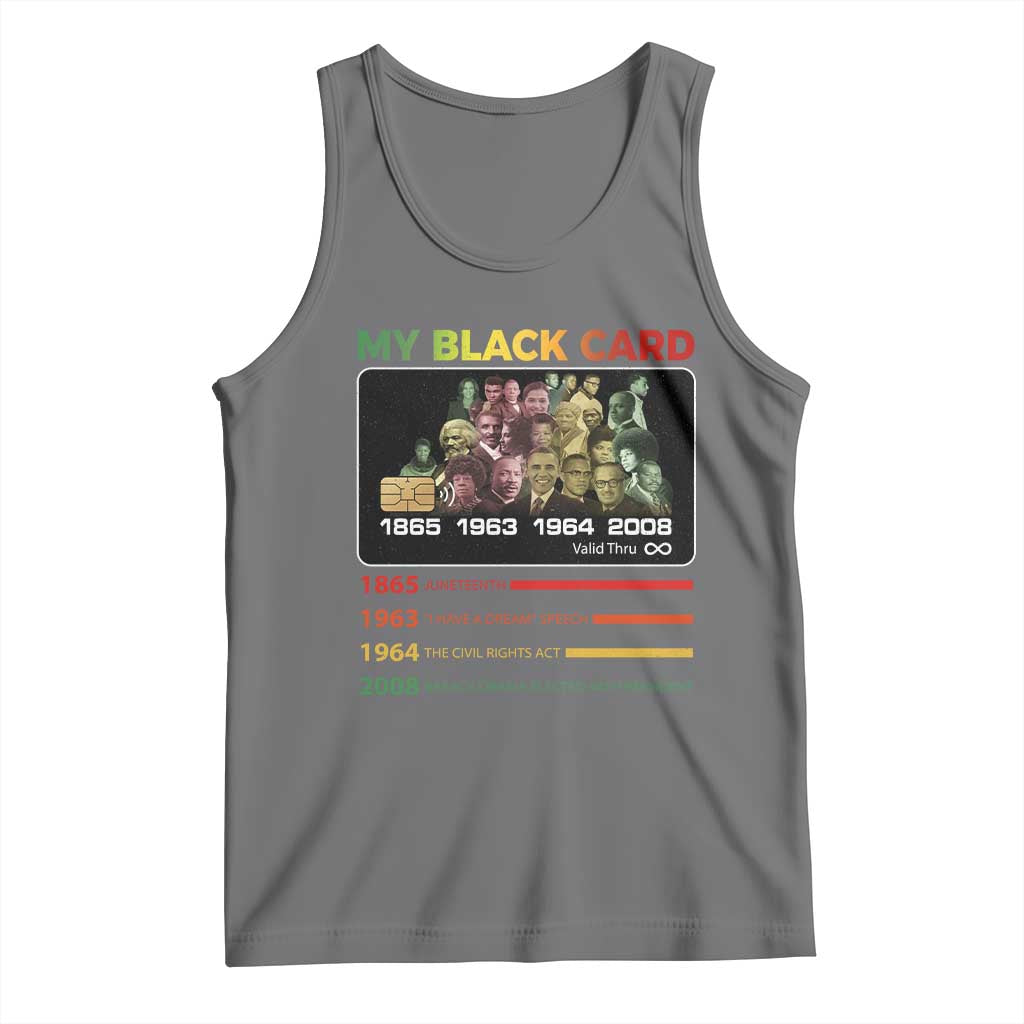 Black History Tank Top My Black Card Greatest African American Leaders TS11 Black Heather Print Your Wear