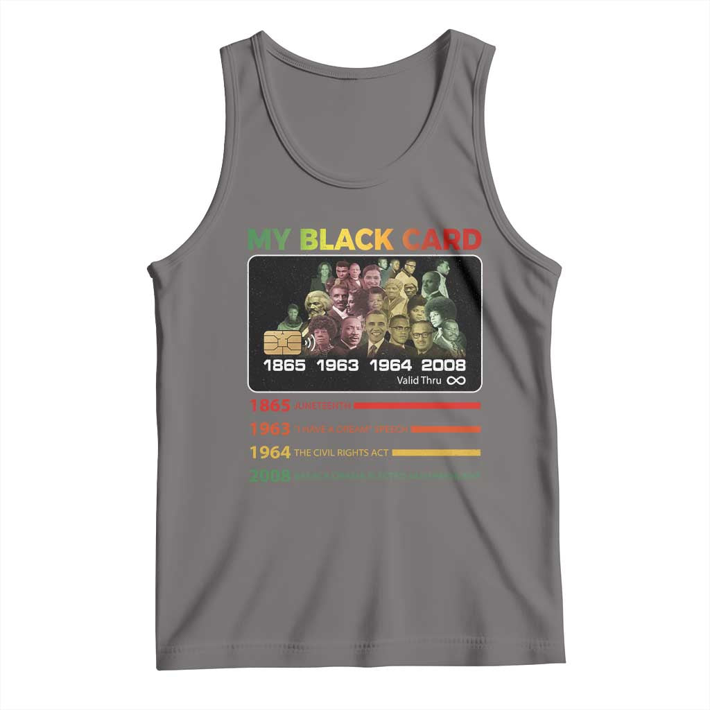 Black History Tank Top My Black Card Greatest African American Leaders TS11 Deep Heather Print Your Wear