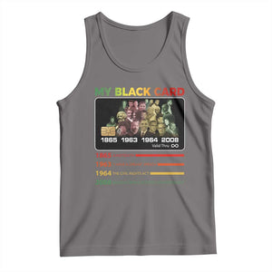 Black History Tank Top My Black Card Greatest African American Leaders TS11 Deep Heather Print Your Wear