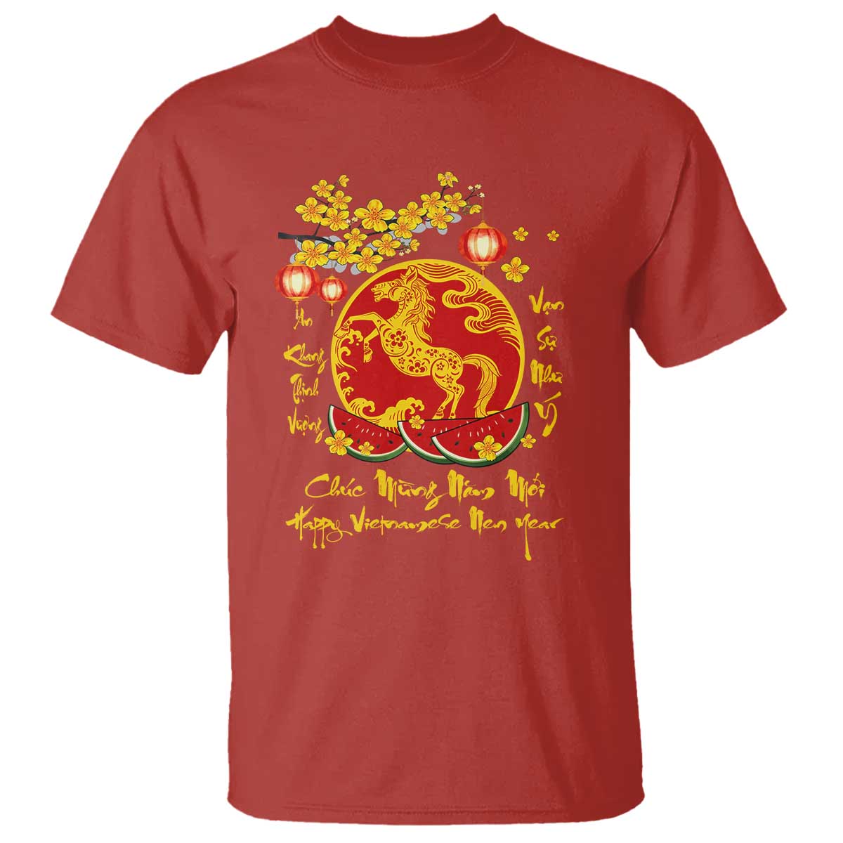 Vietnamese Lunar New Year 2026 T Shirt Chuc Mung Nam Moi Tet Holiday Horse Zodiac TS11 Red Print Your Wear