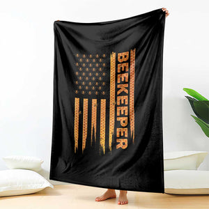 Beekeeping American Flag Honeycomb Honey Bees Beekeeper Throw Blanket TS11 Print Your Wear