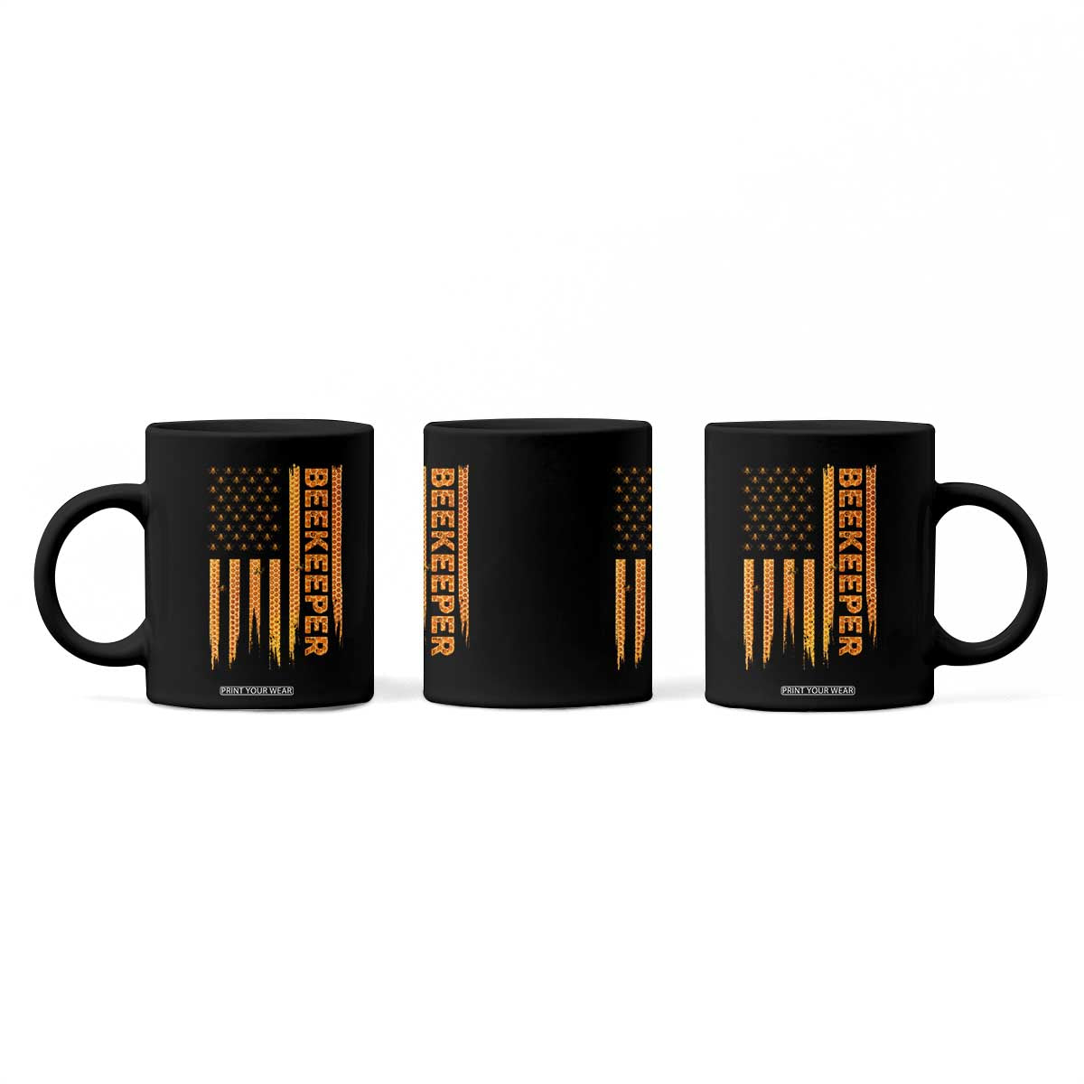 Beekeeping American Flag Honeycomb Honey Bees Beekeeper Coffee Mug TS11 Print Your Wear
