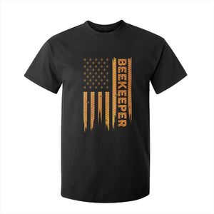 Beekeeping American Flag Honeycomb Honey Bees Beekeeper T Shirt For Kid TS11 Black Print Your Wear