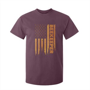 Beekeeping American Flag Honeycomb Honey Bees Beekeeper T Shirt For Kid TS11 Maroon Print Your Wear