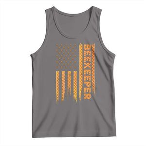 Beekeeping American Flag Honeycomb Honey Bees Beekeeper Tank Top TS11 Deep Heather Print Your Wear