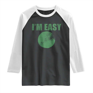 Funny I'm Easy Snowboard Ski Raglan Shirt Green Circle Retro Mountain Sign TS11 Black White Print Your Wear