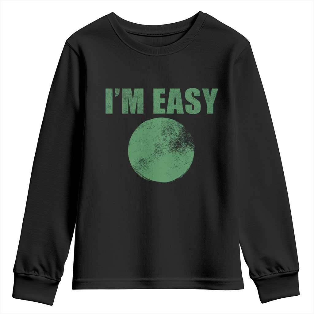 Funny I'm Easy Snowboard Ski Youth Sweatshirt Green Circle Retro Mountain Sign TS11 Black Print Your Wear