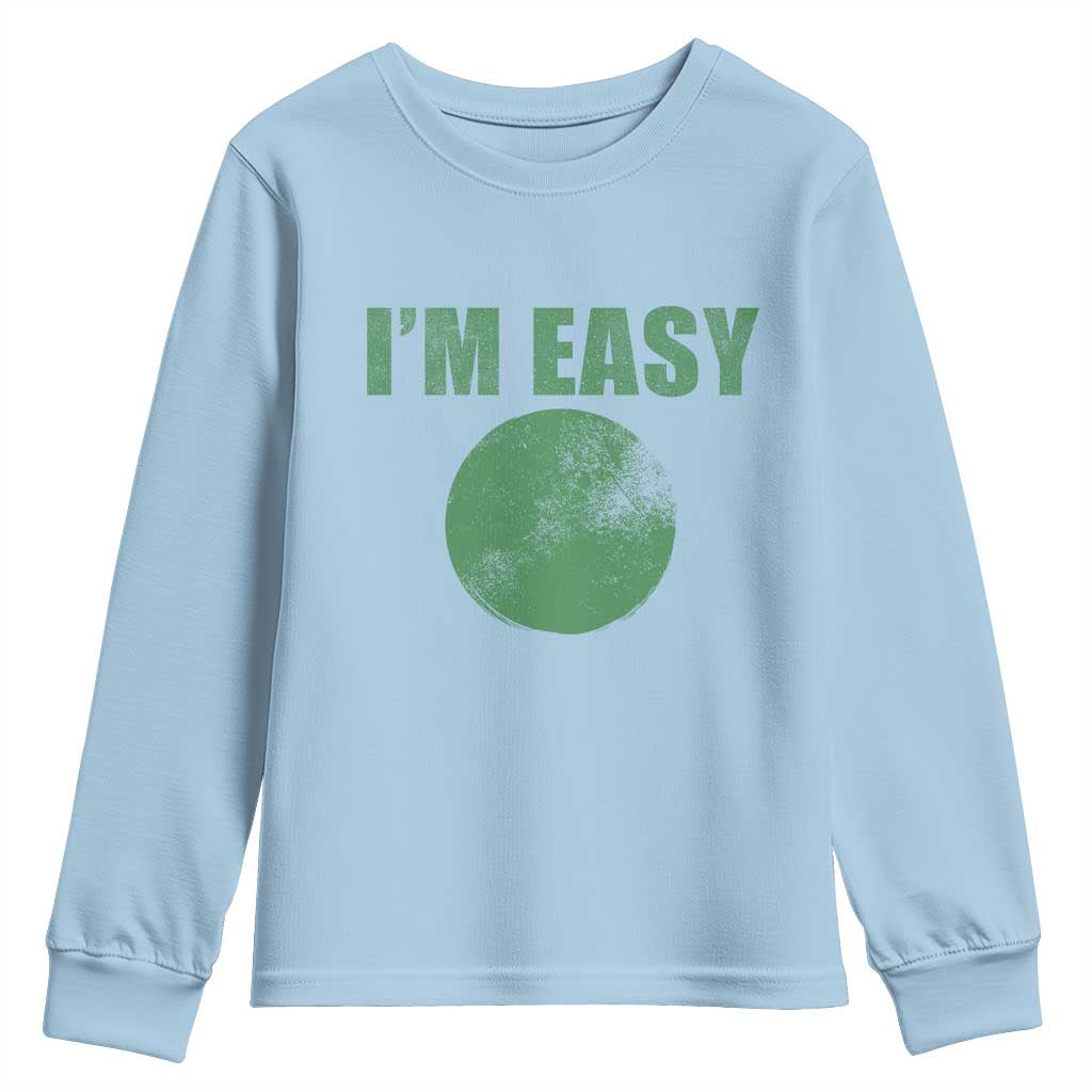Funny I'm Easy Snowboard Ski Youth Sweatshirt Green Circle Retro Mountain Sign TS11 Light Blue Print Your Wear