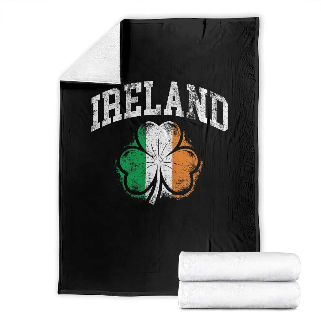 Irish Pride Throw Blanket Ireland Shamrock Flag St Patricks Day TS11 Black Print Your Wear