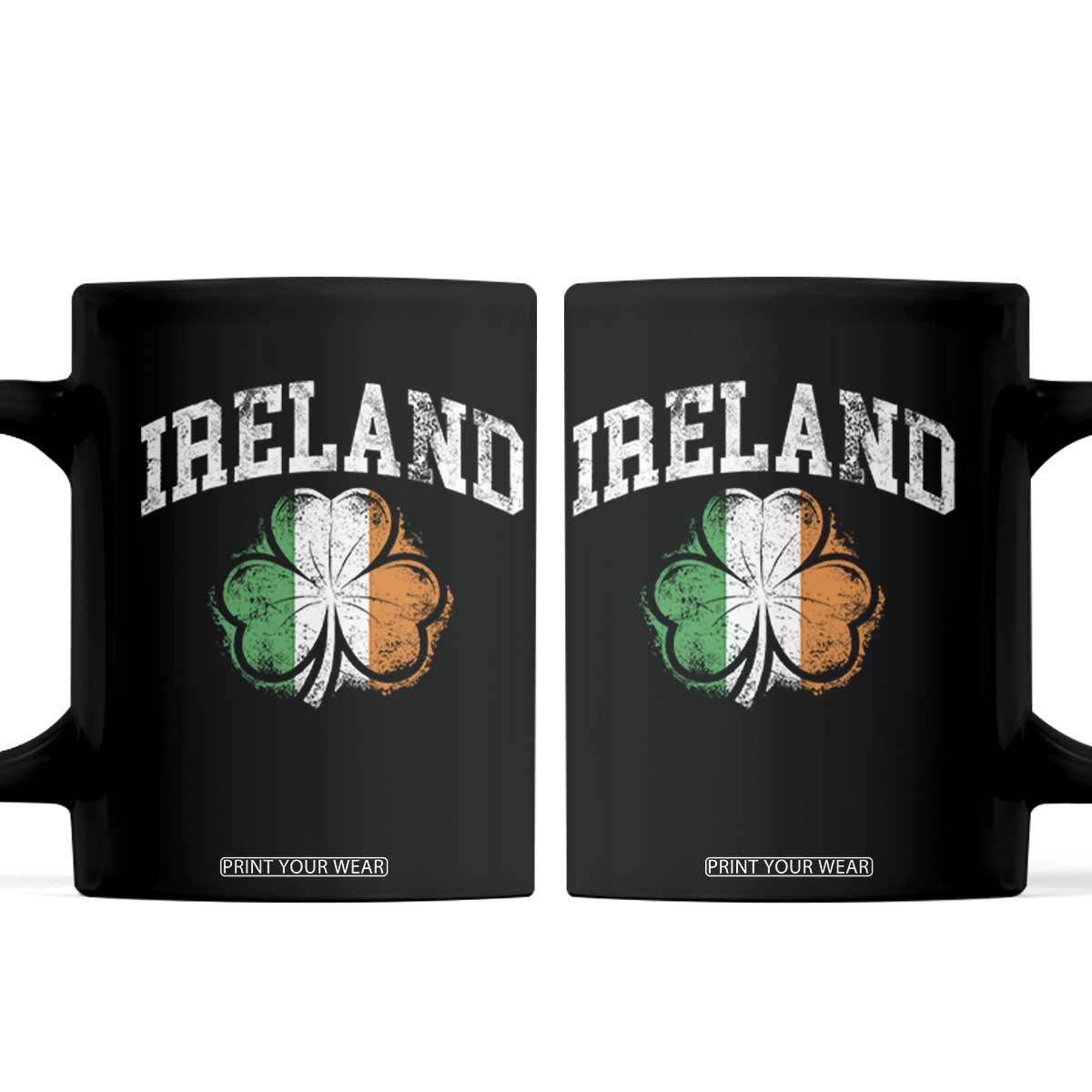 Irish Pride Coffee Mug Ireland Shamrock Flag St Patricks Day TS11 Black Print Your Wear