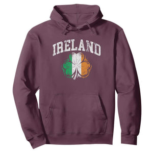 Irish Pride Hoodie Ireland Shamrock Flag St Patricks Day TS11 Maroon Print Your Wear