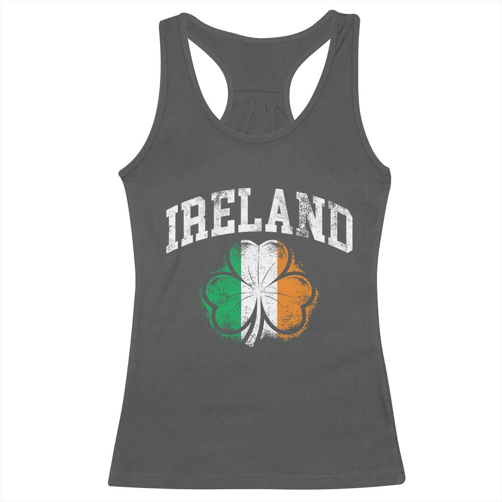 Irish Pride Racerback Tank Top Ireland Shamrock Flag St Patricks Day TS11 Dark Heather Print Your Wear