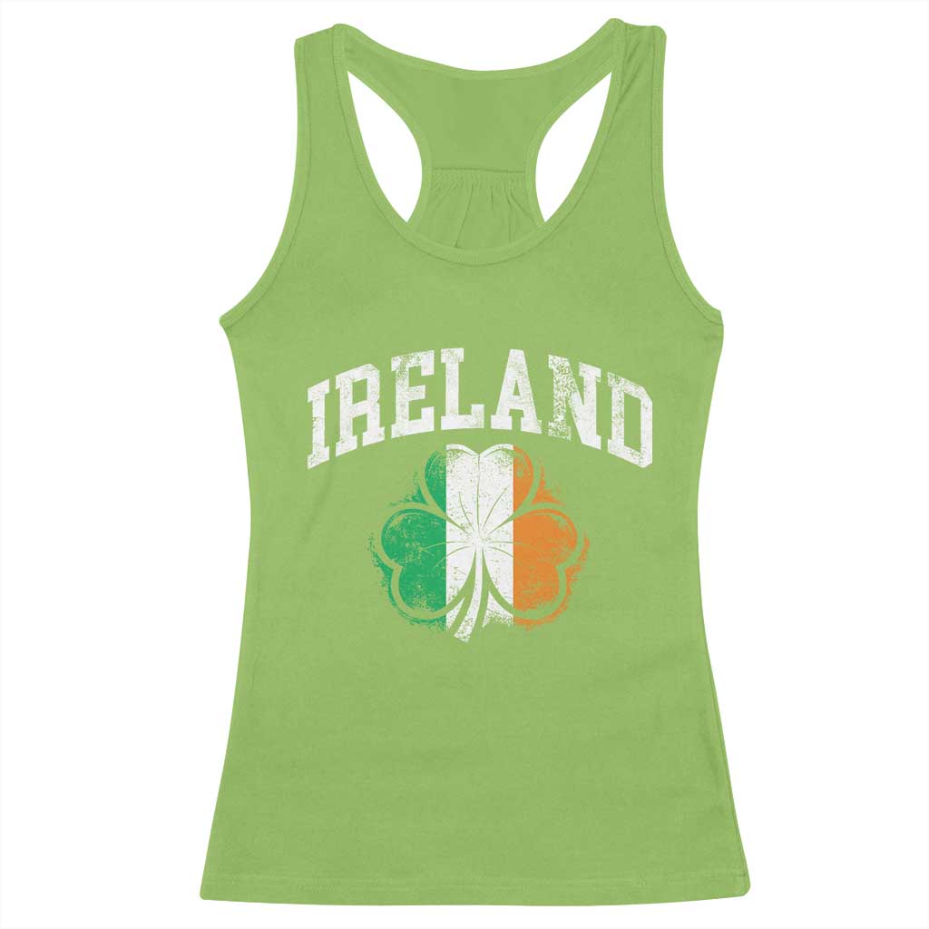 Irish Pride Racerback Tank Top Ireland Shamrock Flag St Patricks Day TS11 Lime Print Your Wear