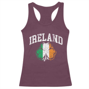 Irish Pride Racerback Tank Top Ireland Shamrock Flag St Patricks Day TS11 Maroon Print Your Wear