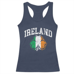Irish Pride Racerback Tank Top Ireland Shamrock Flag St Patricks Day TS11 Navy Print Your Wear