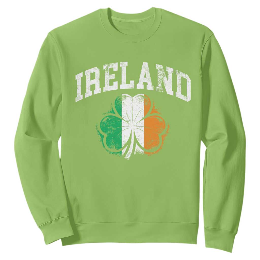 Irish Pride Sweatshirt Ireland Shamrock Flag St Patricks Day TS11 Lime Print Your Wear