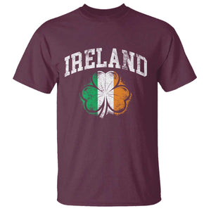 Irish Pride T Shirt - Ireland Shamrock Flag St Patricks Day Heritage Tee TS11 Maroon Print Your Wear