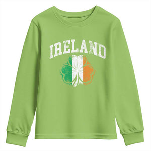 Irish Pride Youth Sweatshirt Ireland Shamrock Flag St Patricks Day TS11 Lime Print Your Wear