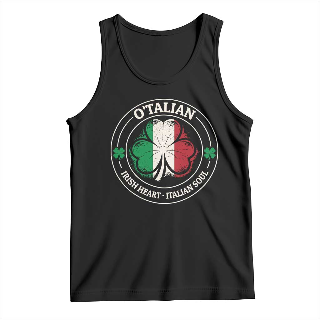 Irish Italian Pride Tank Top O'Talian Irish Heart Italian Soul St Patricks Day TS11 Black Print Your Wear