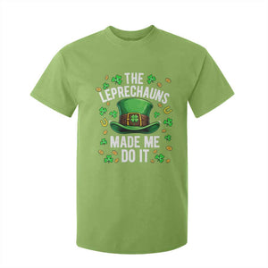 Funny St Patricks Day The Leprechauns Made Me Do It T Shirt For Kid TS11 Lime Print Your Wear
