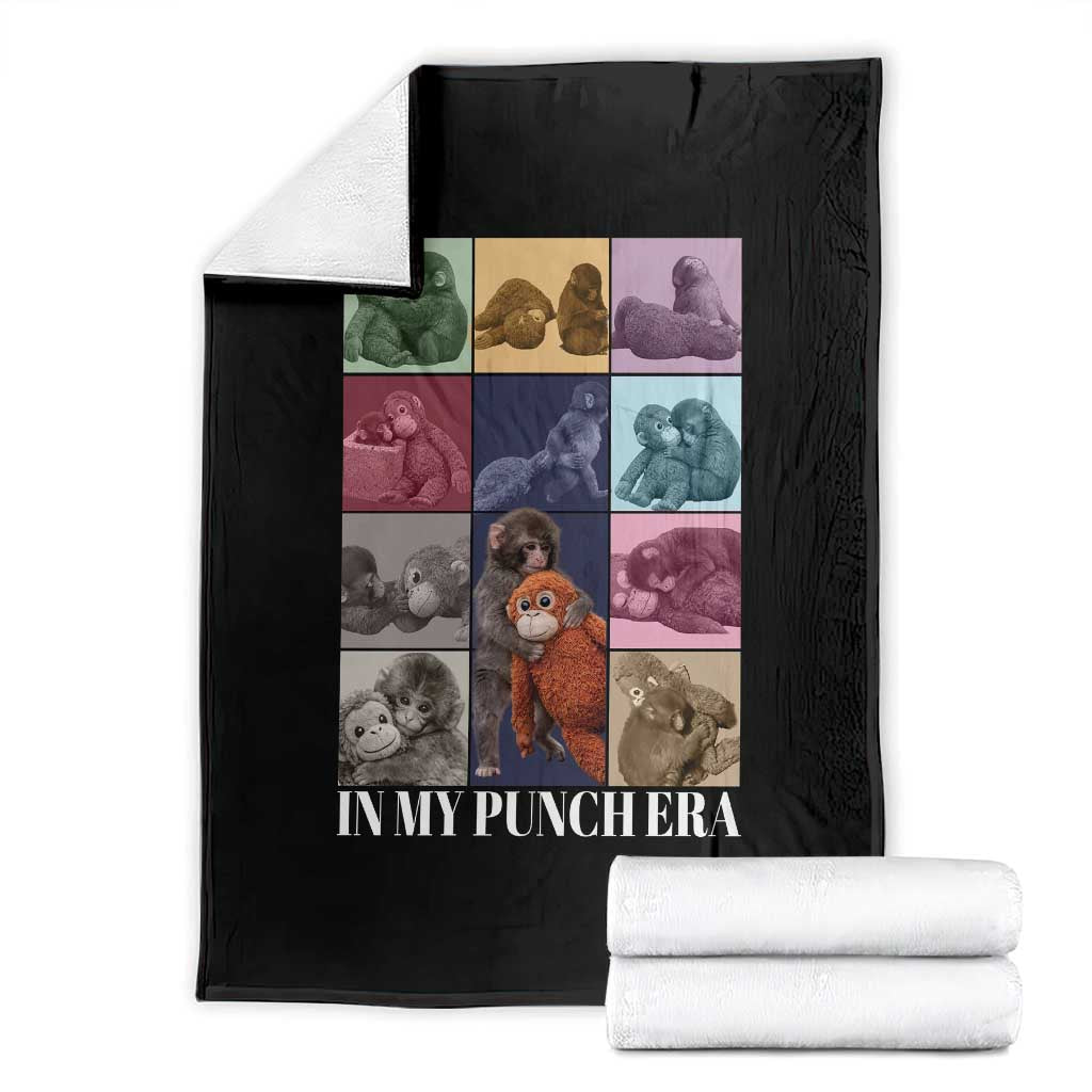 Punch The Monkey Throw Blanket In My Punch Era Baby Monkey Hugging Plush TS11 Black Print Your Wear