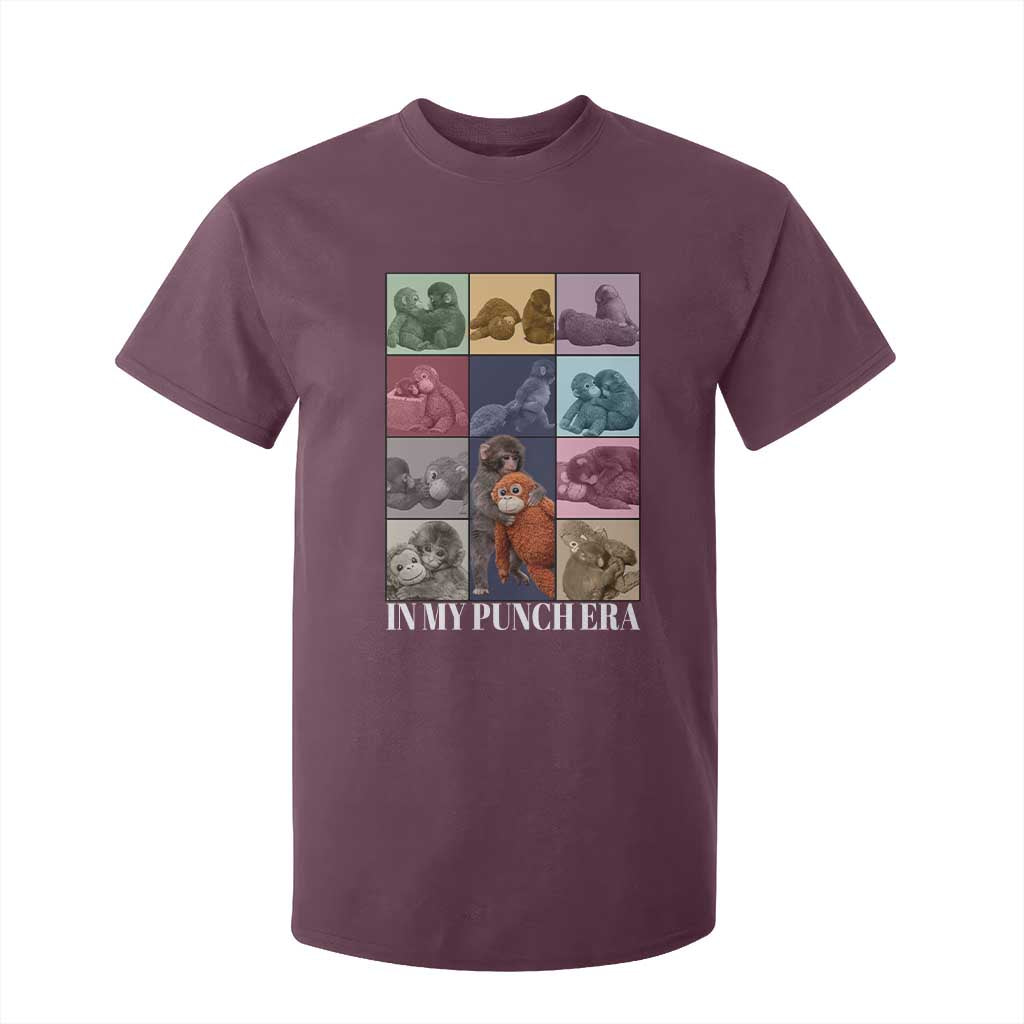 Punch The Monkey T Shirt For Kid In My Punch Era Baby Monkey Hugging Plush TS11 Maroon Print Your Wear