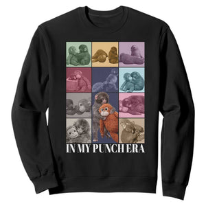 Punch The Monkey Sweatshirt In My Punch Era Baby Monkey Hugging Plush TS11 Black Print Your Wear