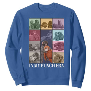 Punch The Monkey Sweatshirt In My Punch Era Baby Monkey Hugging Plush TS11 Royal Blue Print Your Wear