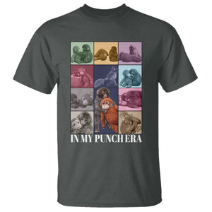 Punch The Monkey T Shirt In My Punch Era Baby Monkey Hugging Plush TS11 Dark Heather Print Your Wear