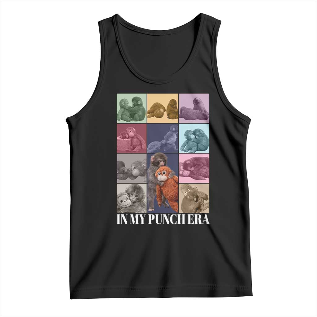 Punch The Monkey Tank Top In My Punch Era Baby Monkey Hugging Plush TS11 Black Print Your Wear