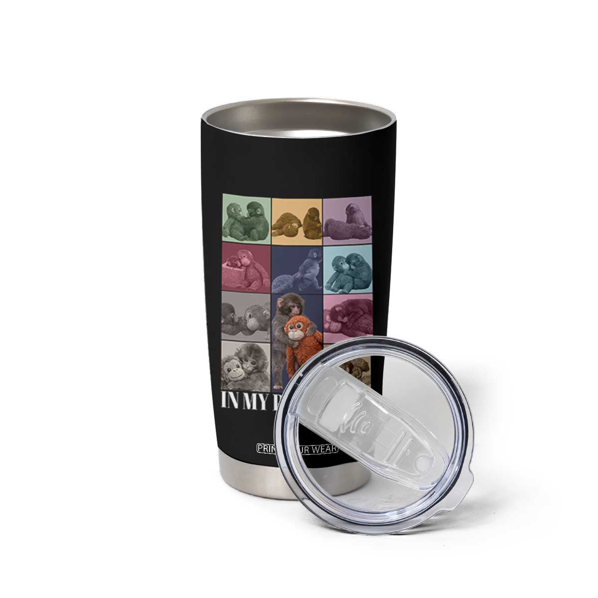 Punch The Monkey Tumbler Cup In My Punch Era Baby Monkey Hugging Plush TS11 Print Your Wear