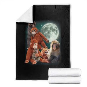 Baby Monkey Punch Throw Blanket Three Punch Moon Orange Toy TS11 Black Print Your Wear