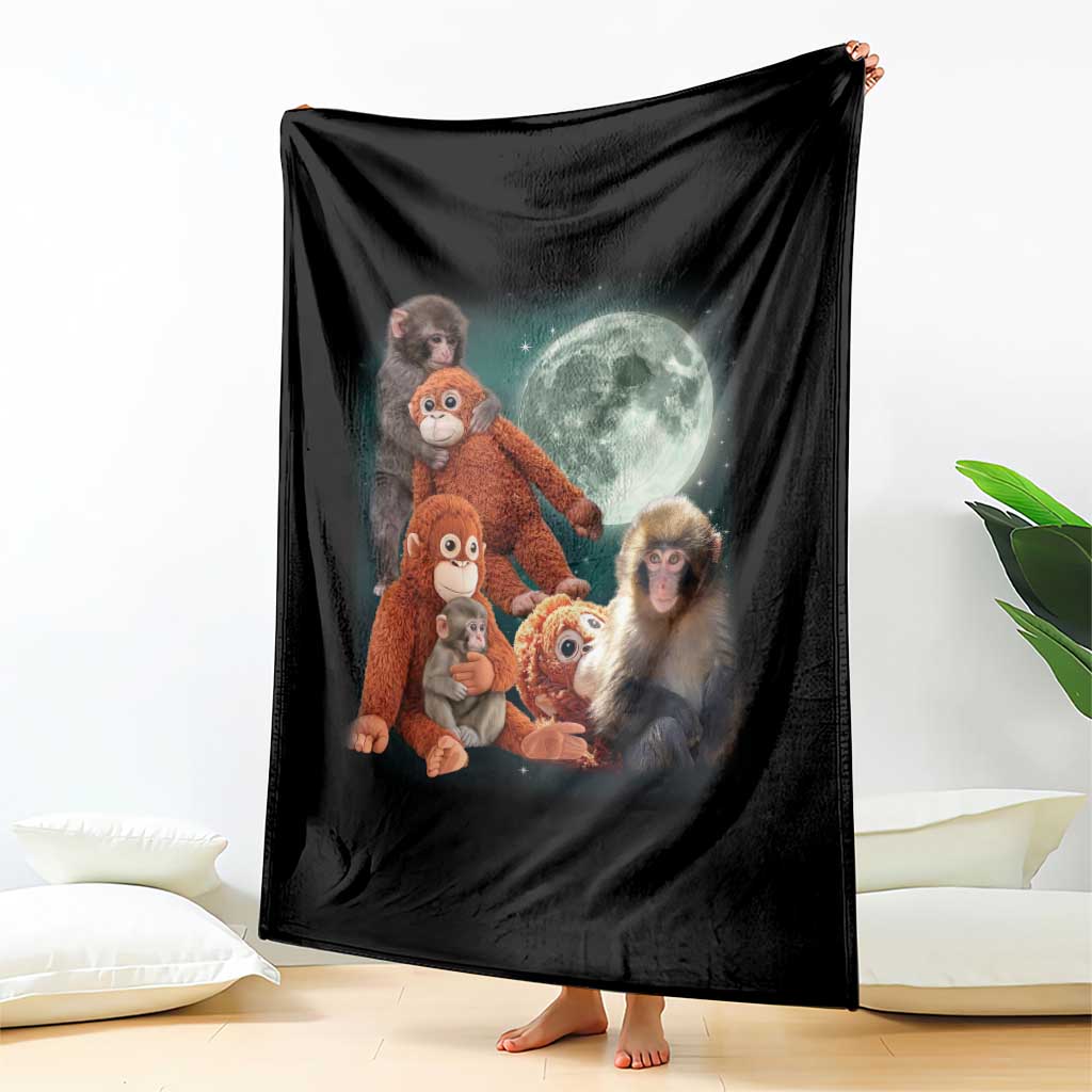 Baby Monkey Punch Throw Blanket Three Punch Moon Orange Toy TS11 Print Your Wear