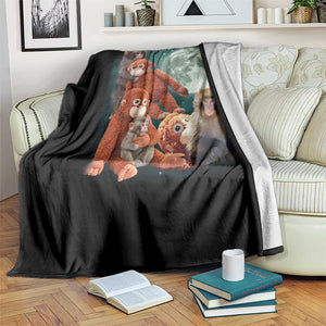 Baby Monkey Punch Throw Blanket Three Punch Moon Orange Toy TS11 Print Your Wear